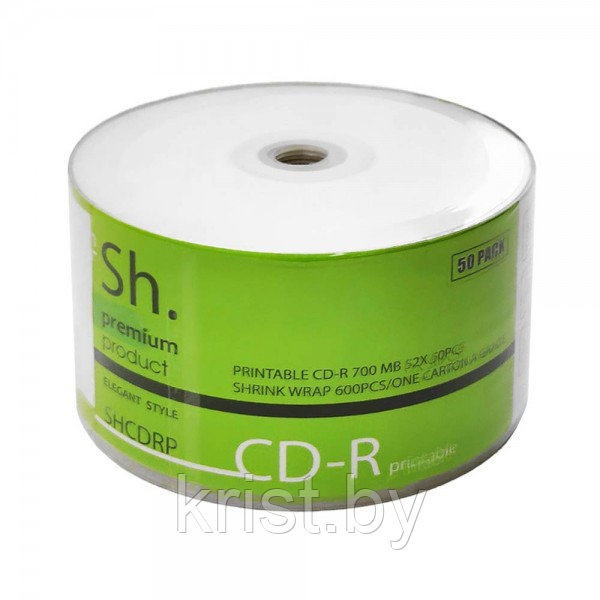 Диск CD-R Sh. SHCDR Printable (52Х) 700MB, в плёнке, 50шт