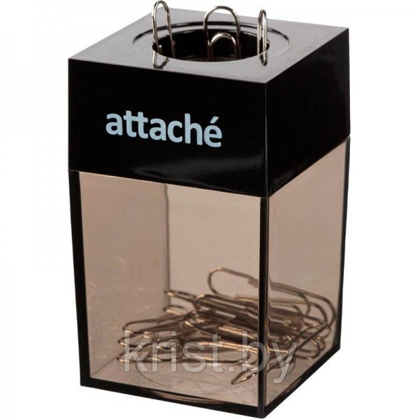 Скрепочница магнитная Attache, с 20 скрепками, чёрная