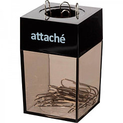 Скрепочница магнитная Attache, с 20 скрепками, чёрная