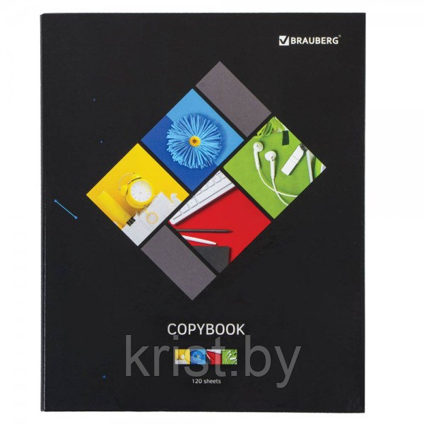 Тетрадь на кольцах Brauberg Микс, 120л, А5, клетка