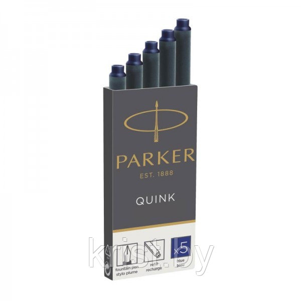 Картриджи чернильные Parker "Cartridge Quink", 5шт/уп, синие