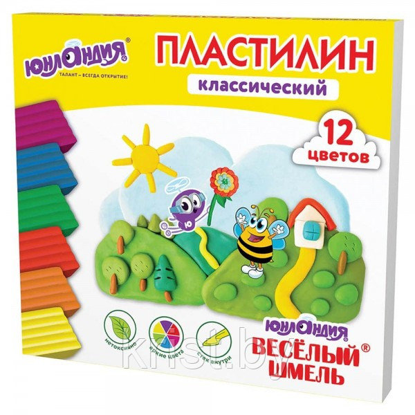 Пластилин Юнландия, со стеком, 12цв
