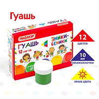 Гуашь Пифагор "Эники-Беники", 12цв, 10мл