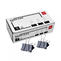 Зажимы для бумаг Deli, 32мм, 12шт/уп, чёрные