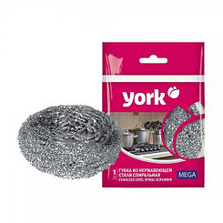 Губка для мытья посуды стальная York Мега, 7х7х5см, 1шт