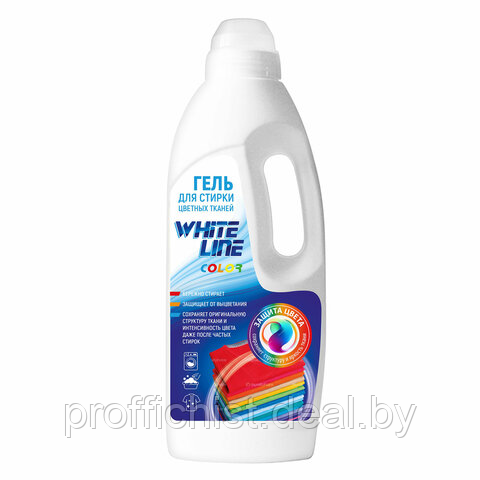 Гель для стирки цветных тканей 1 л, WHITE LINE Color, ЦЕНА БЕЗ НДС