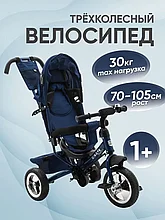 Велосипед трехколесный ZigZag Classic  с ручкой для родителей, 10"/8" 5588 синий, арт. 33546