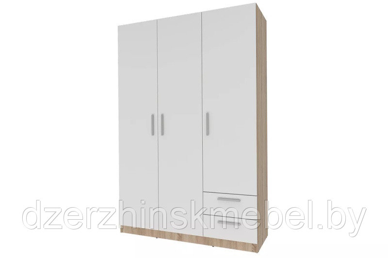 Шкаф 3-створчатый Илга 415.01 дуб сонома/белый