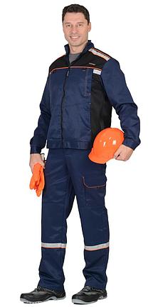 Костюм СИРИУС-ПРАКТИК-1 куртка, п/к т.синий с черным, фото 2