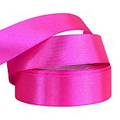 Лента атласная, 25 мм*23 м, ярко-розовый