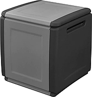 Сундук пластиковый уличный ArtPlast Cube 130л, 54X53X57см, черный/серый