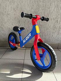 Беговел Slider FM023B (синий) надувные колёса 12 дюймов