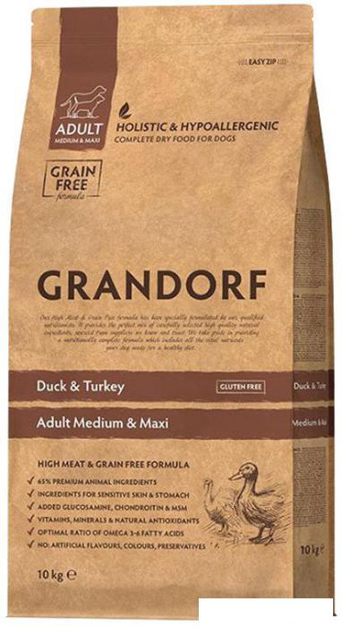 Сухой корм для собак Grandorf Medium & Maxi Breeds Duck & Turkey (с уткой и индейкой) 10 кг