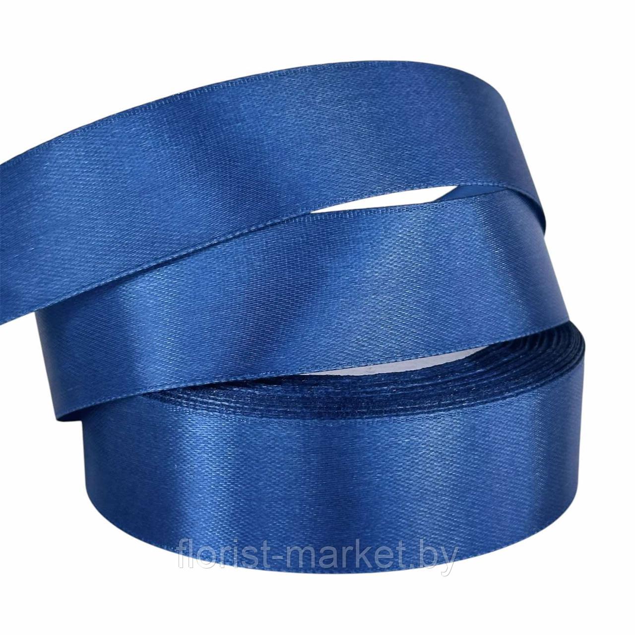 Лента атласная, 25 мм*23 м, темно-синий