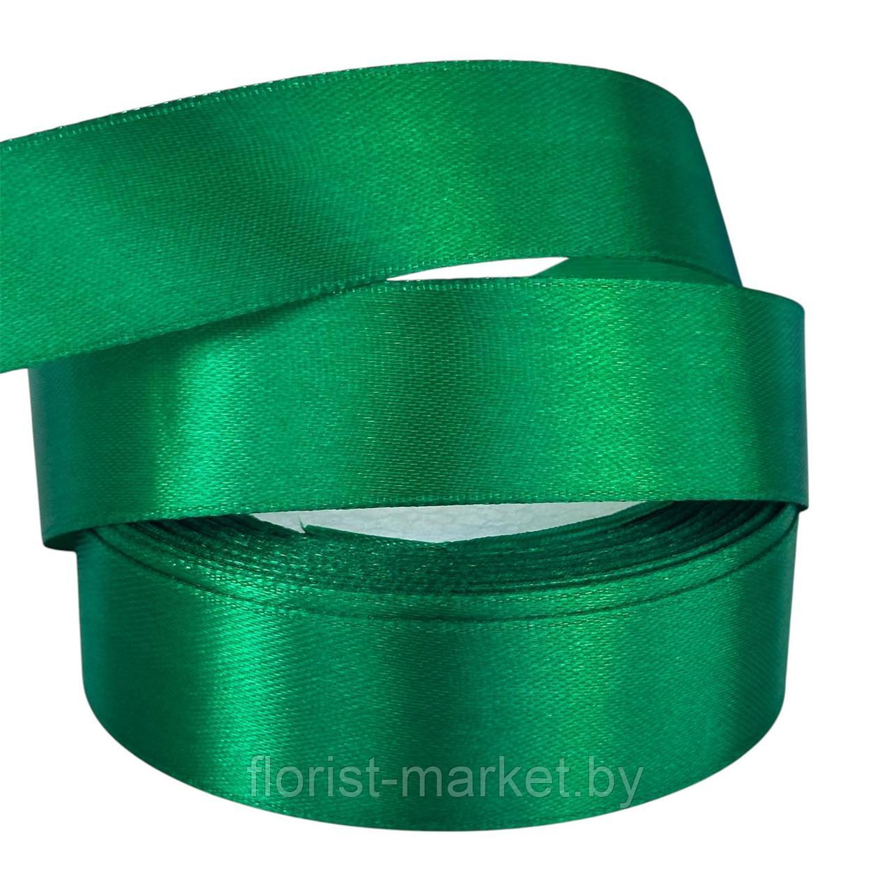 Лента атласная, 25 мм*23 м, зеленый