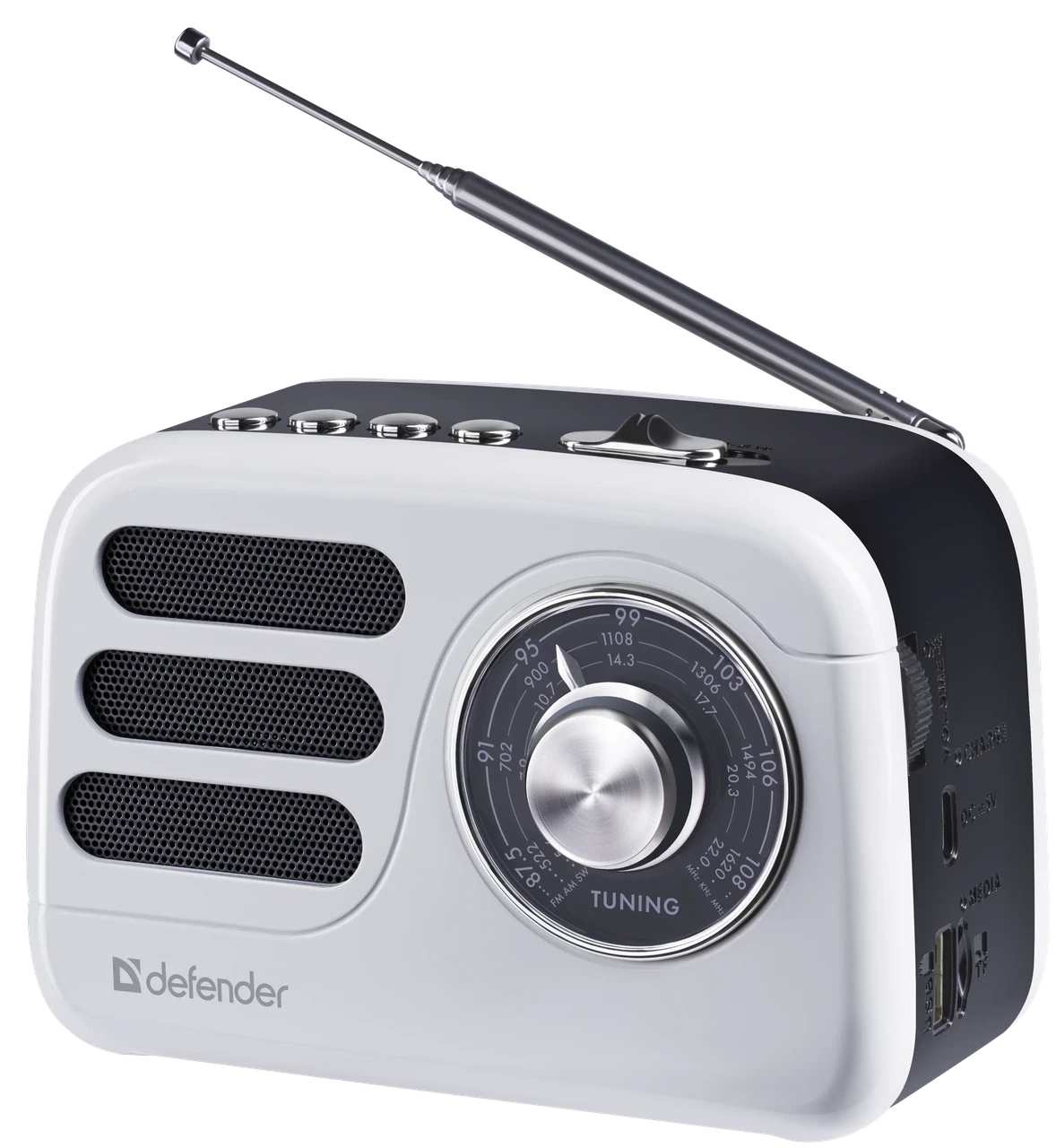 Радиоприёмник Defender Signal, 5Вт, FM/AM/SW, Bluetooth, USB, MicroSD, 1200мАч, кабель Type-C - USB