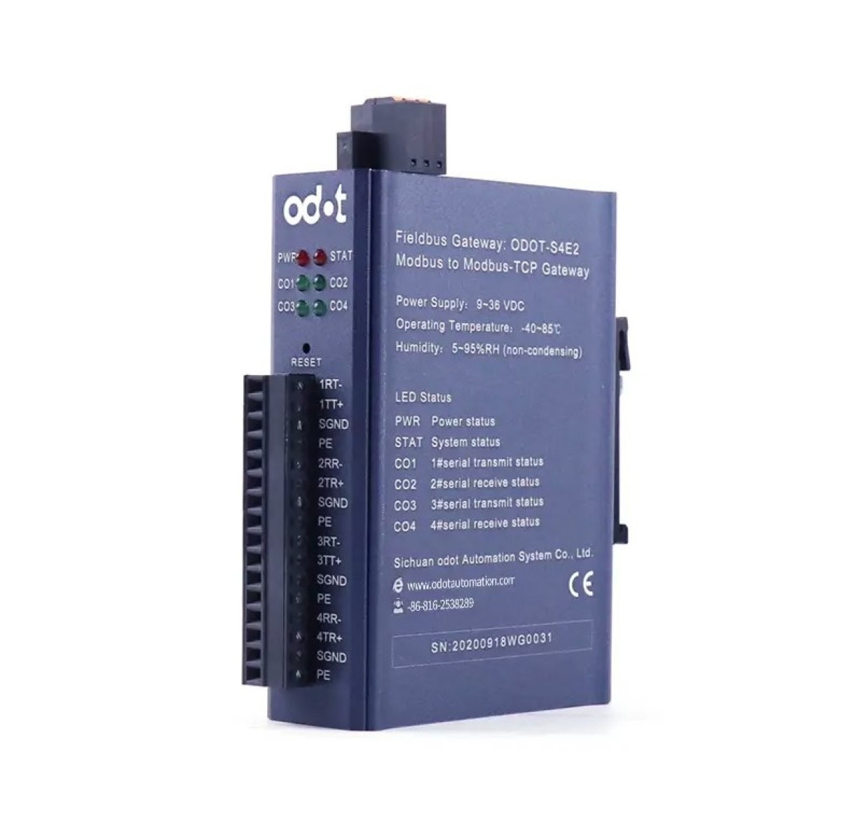 Интерфейсный модуль 4хRS232/485/422 в 4хEthernet TCP/UDP, питание =24В