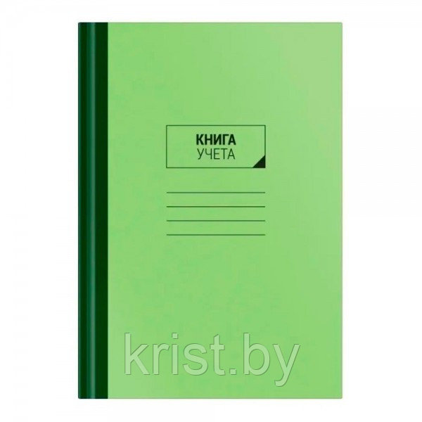 Книга учета OfficeSpace, А4, 96л, клетка, сшивка, газета, зелёная