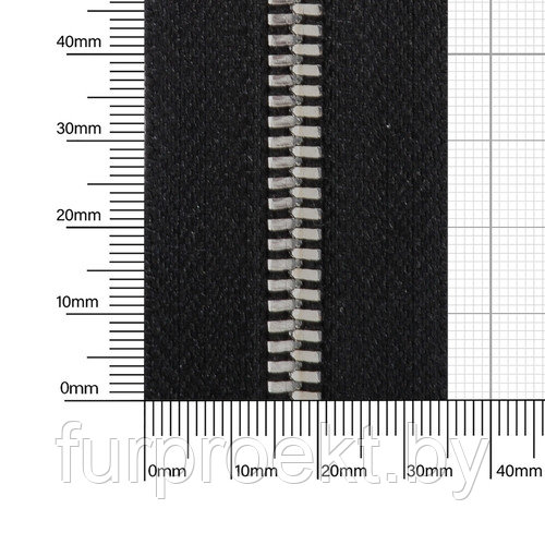 Молния № 5 металл-ая двухсторонняя никель полир 322 черн КЗ