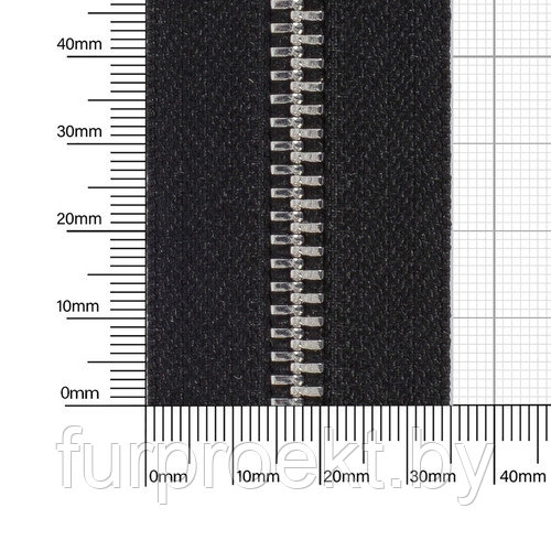 Молния № 5 металл-ая двухсторонняя никель полир 322 черн K