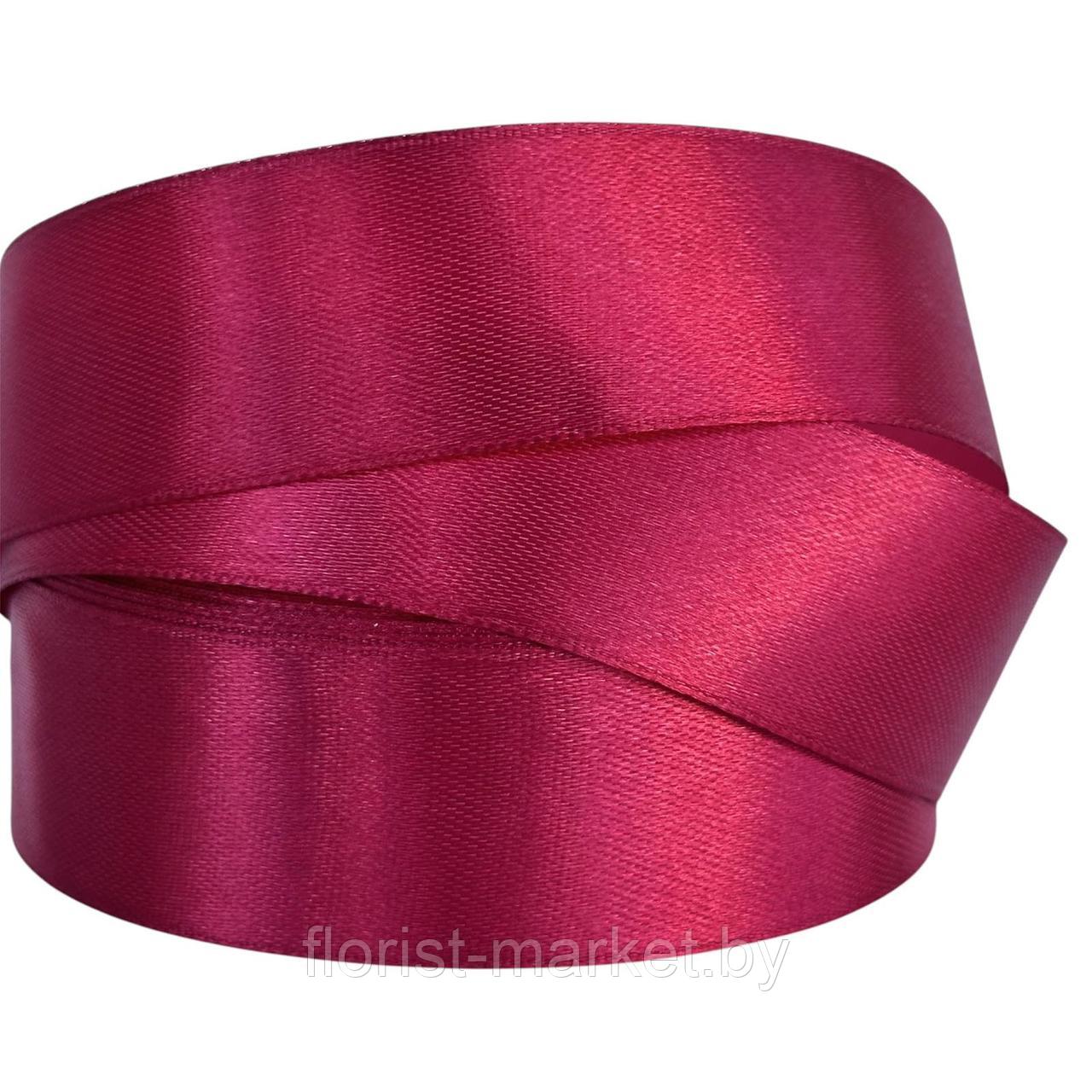 Лента атласная, 25 мм*23 м, вишневый