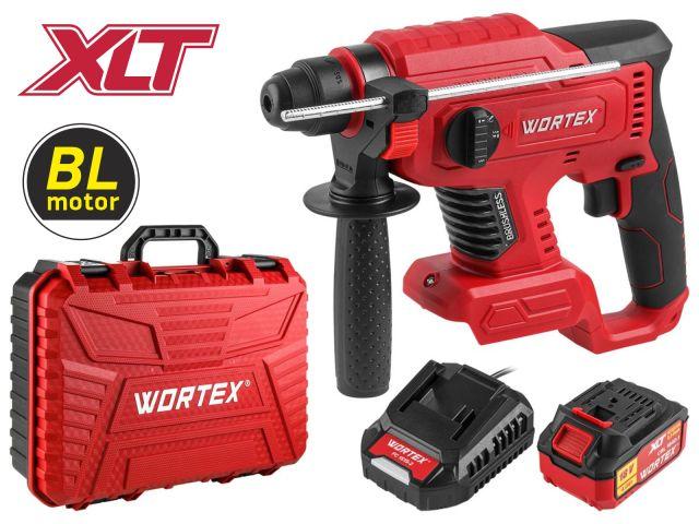 Аккум. перфоратор WORTEX CRH 1820-2 в чем. ALL1 XLT SET БЕСЩЕТ., 18 В, 2.2 Дж, 20 мм, 1х4 А*ч (вес 1,7 кг, 4