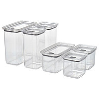 IKEA/ КОРАЛЛВИППА банка+крышка д/сухих продуктов, 6шт, прозрачный
