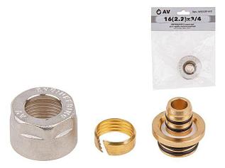 Евроконус (адаптер) 16(2.2) х 3/4" вн. для труб PEX, AV Engineering (инд. упак.) (HEAVY, для