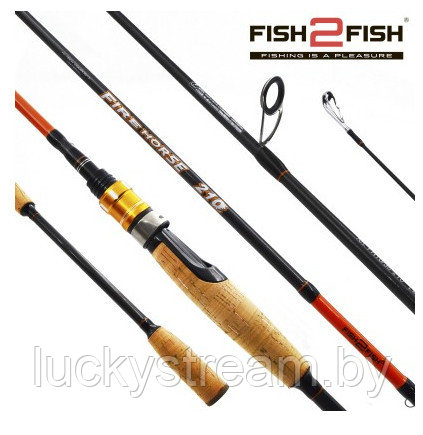 Спиннинг Fish2Fish Fire Horse M, углеволокно, штекерный, 2.1 м, тест: 3-18 г, 115 г