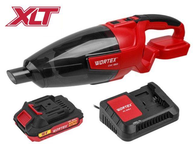 Аккумуляторный АКБ пылесос WORTEX CVC 1860 в кор. SET ALL1 XLT LXT 18 В, автомобильный, 1х2А*ч (18 В,