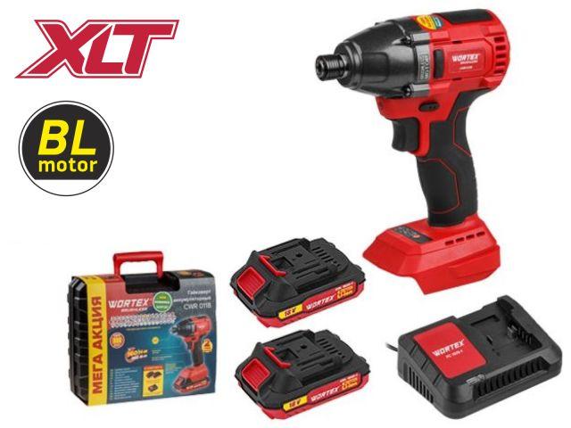 Аккумуляторный ударный гайковерт/винтоверт WORTEX (Вортекс) CWR 0118 в кейсе ALL1 XLT SET БЕСЩЕТОЧНЫЙ, 18 В,