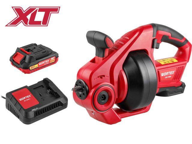 Аккумуляторная АКБ прочистная машина WORTEX CDC 1855 в кор. ALL1 XLT LXT SET 0-550 об/мин, трос 7,6 м. (С АКБ