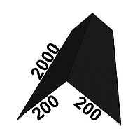 Конек ПРЯМОЙ 200х200 мм. RAL9005 Матовый графит
