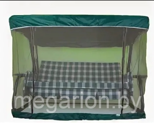 Тент с сеткой противомоскитной качелей садовых Саванна зеленый