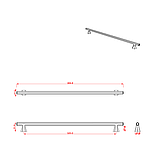 Ручка мебельная CEBI A1108 320 мм MP11 (глянцевое золото) серия THOR, фото 2