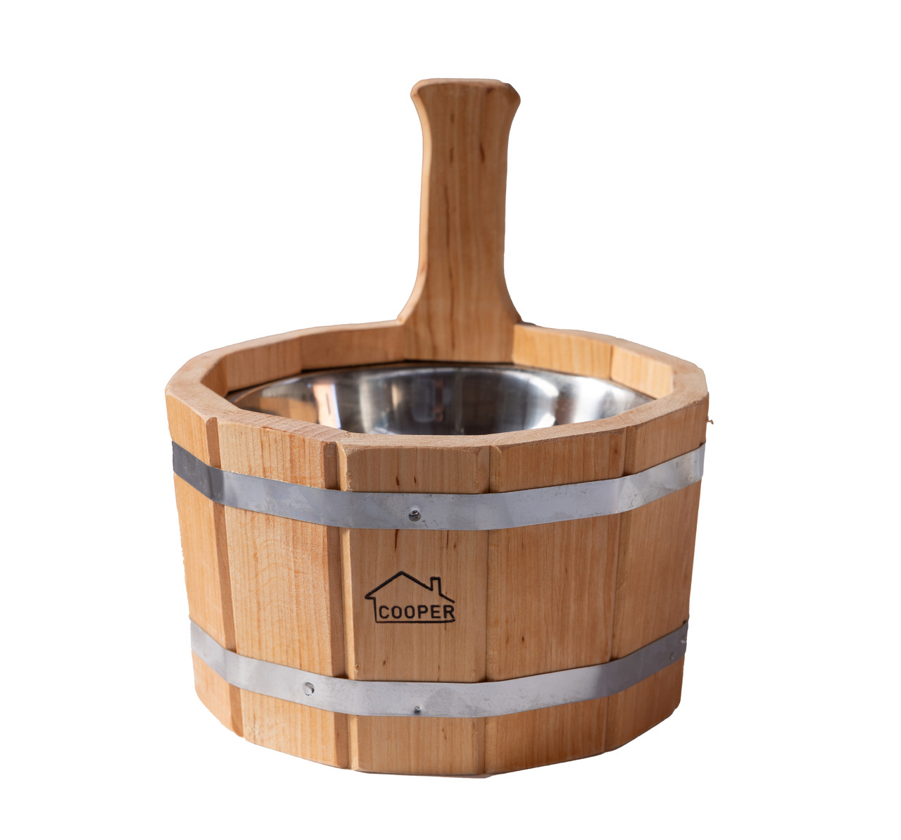 Шайка 5л с нержавеющей вставкой (покрытие льняным маслом)