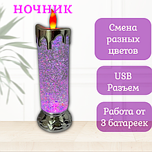 Детский светильник, ночник свеча