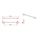 Ручка мебельная CEBI A1260 384 мм SMOOTH (гладкая) цвет PC35 матовое золото, фото 2