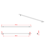 Ручка мебельная CEBI A1260 800 мм SMOOTH (гладкая) цвет PC27 антрацит, фото 2
