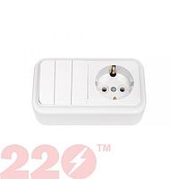 Выключатель трехклавишный скрытой установки C056-234 серии «Гармония»