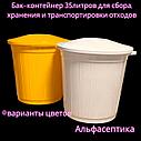 Контейнер (бак) 35 литров (БЕЛЫЙ класс А) с крышкой для сбора, хранения и транспортировки отходов +20% НДС, фото 3
