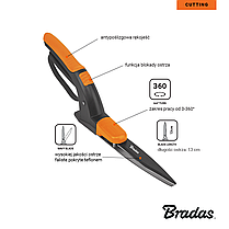Ножницы для травы поворотные 360° Bradas V-SERIES-P, прямые лезвия 13см, фото 3
