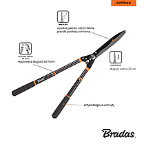 Ножницы для живой изгороди Bradas V-SERIES волнистые лезвия, телескоп. ручки 60-76см, фото 2