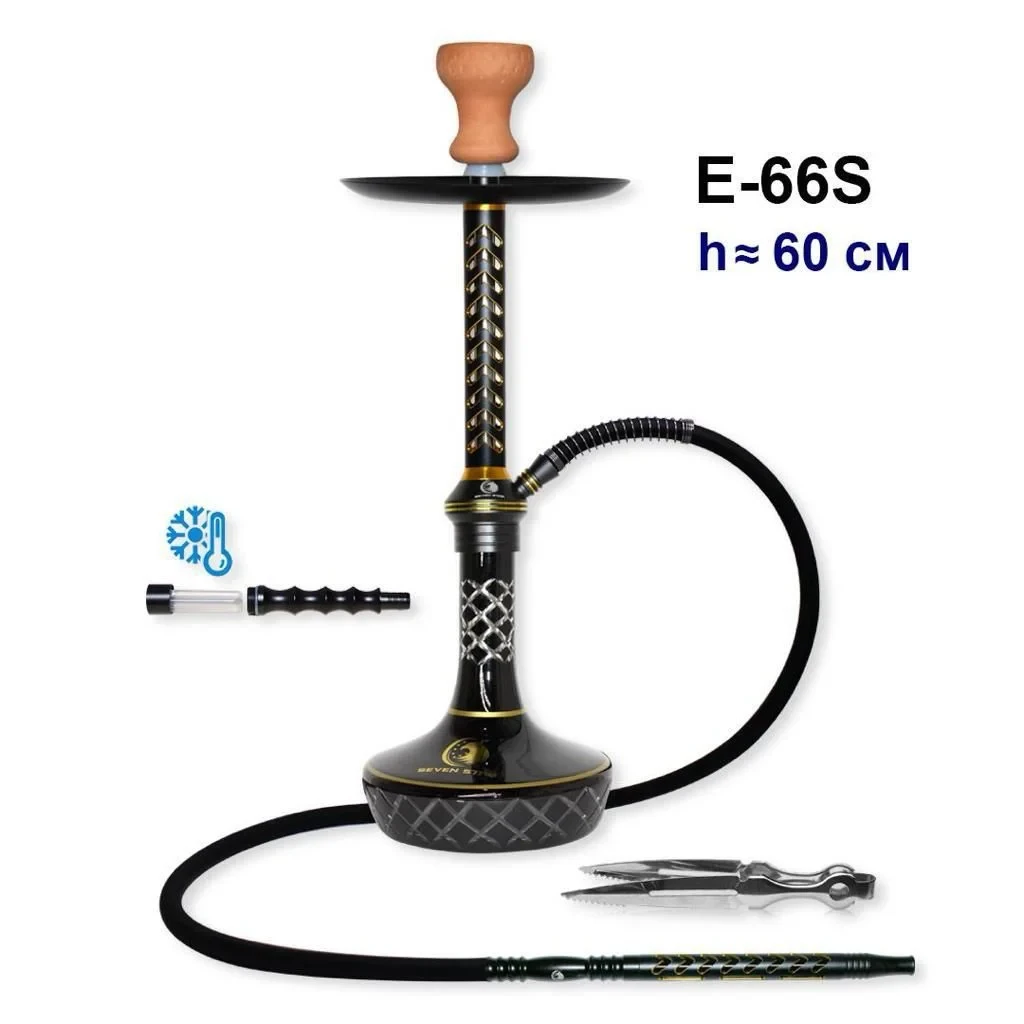Кальян 7 Star E-66S Black / Gold — 60см