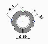 Зажимная коническая втулка тапербуш 4040 d90 Taper bush, фото 3