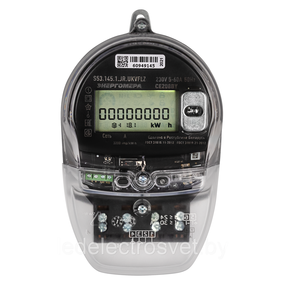 Счетчик CE 208 BY S53.145.1.JPR.QUKVFLZ (5-60) А (оптопорт, PLC модем, радиомодем)