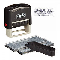 Штамп самонаборный Attache, 4стр, 2 кассы, пластик