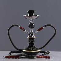 Кальян «Корай», 33 см, 2 трубки, черный