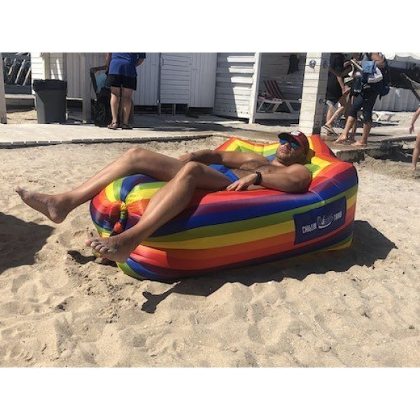 Надувной диван (ламзак) Chillintano Люкс, Цвет ламзака Радуга