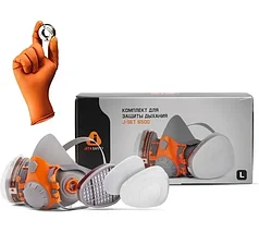 Полумаска 6500 с фильтрами 6510 А1 с предфильтрами и с держателями Jeta Safety (комплект), фото 2